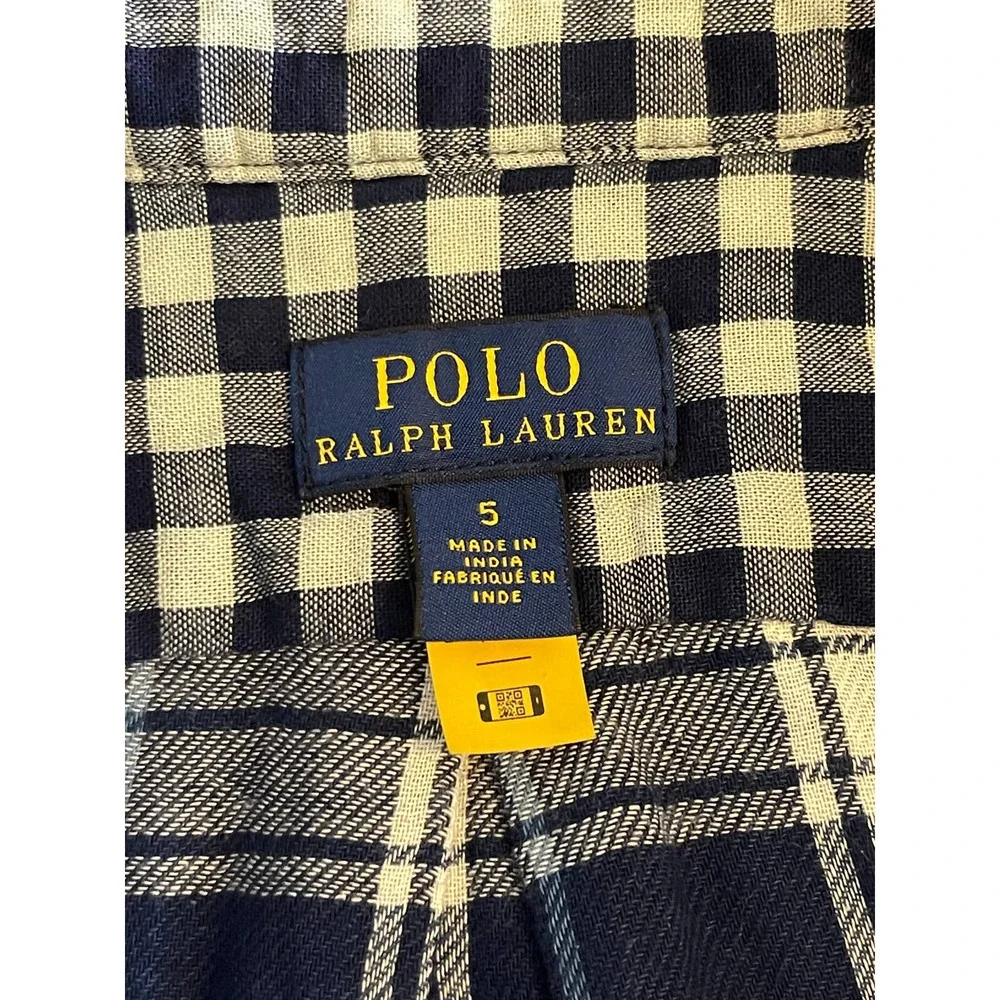 Ralph Lauren BOYS Button Down Plaid Shirt Size 5